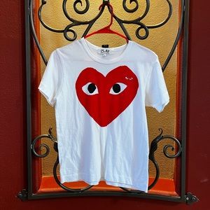 CDG Play Double Red Heart Tee